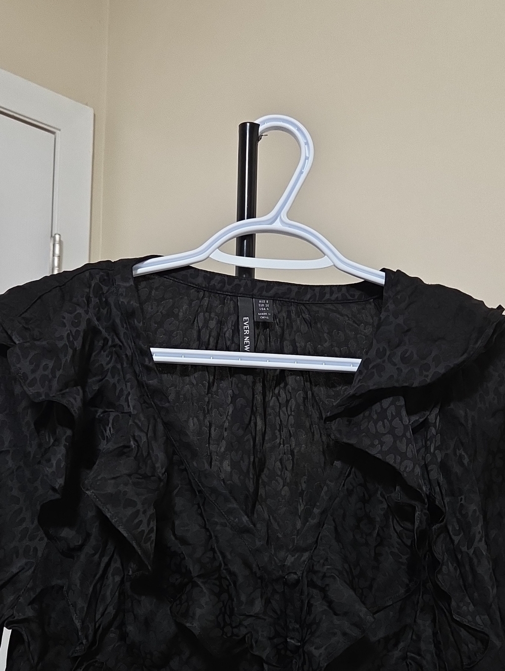 Ever New Black Ruffle-Front Blouse - Picture 2 of 7